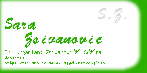 sara zsivanovic business card